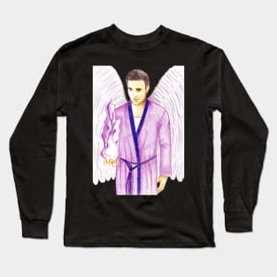 Archangel Zadkiel Keeper of the Violet Flame- Dark Green Long Sleeve T-Shirt